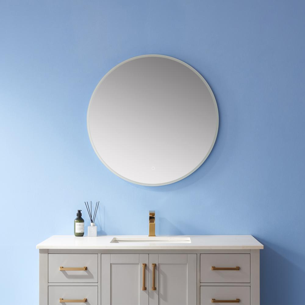 32''Modern & Contemporary Frameless Lighted Round Bathroom Mirror