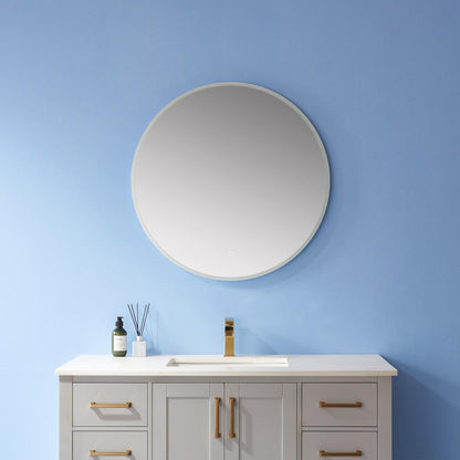 32''Modern & Contemporary Frameless Lighted Round Bathroom Mirror