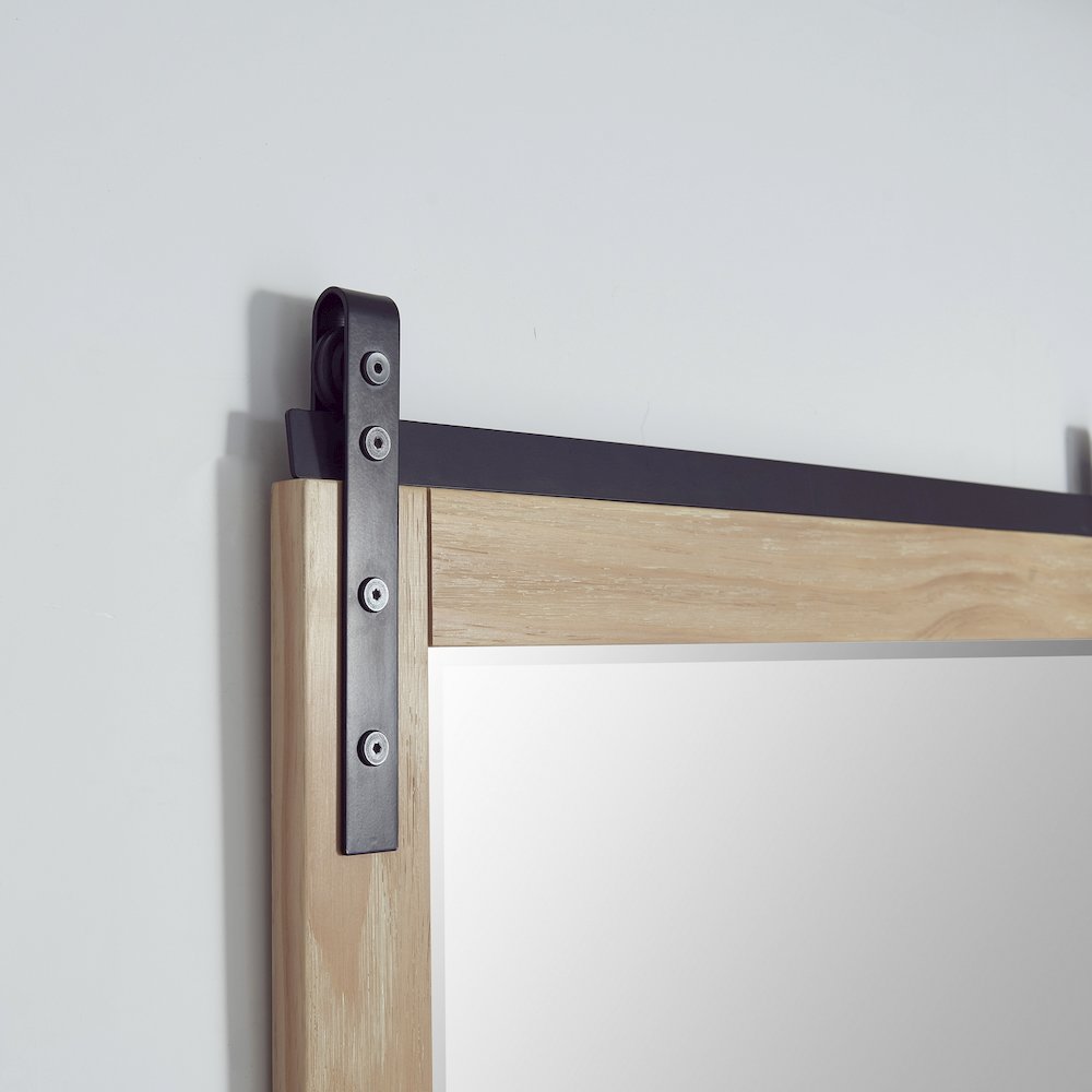 Cortes 32" Rectangular Bathroom Vanity Barndoor Wall Mount Mirror in Pine