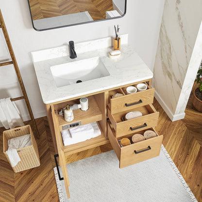 Gara 36" Free-standing Single Bath Vanity in Washed Ash Grey