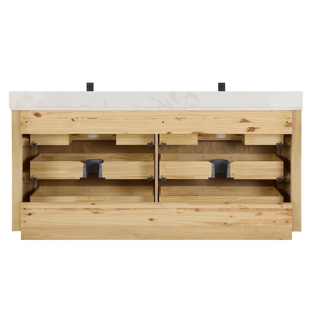 Porto 72" Free-standing Double Bath Vanity in Aged Natural Oak