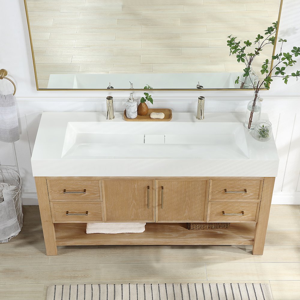 Vera 60" Free-standing Single Bath Vanity in Washed Ash Grey