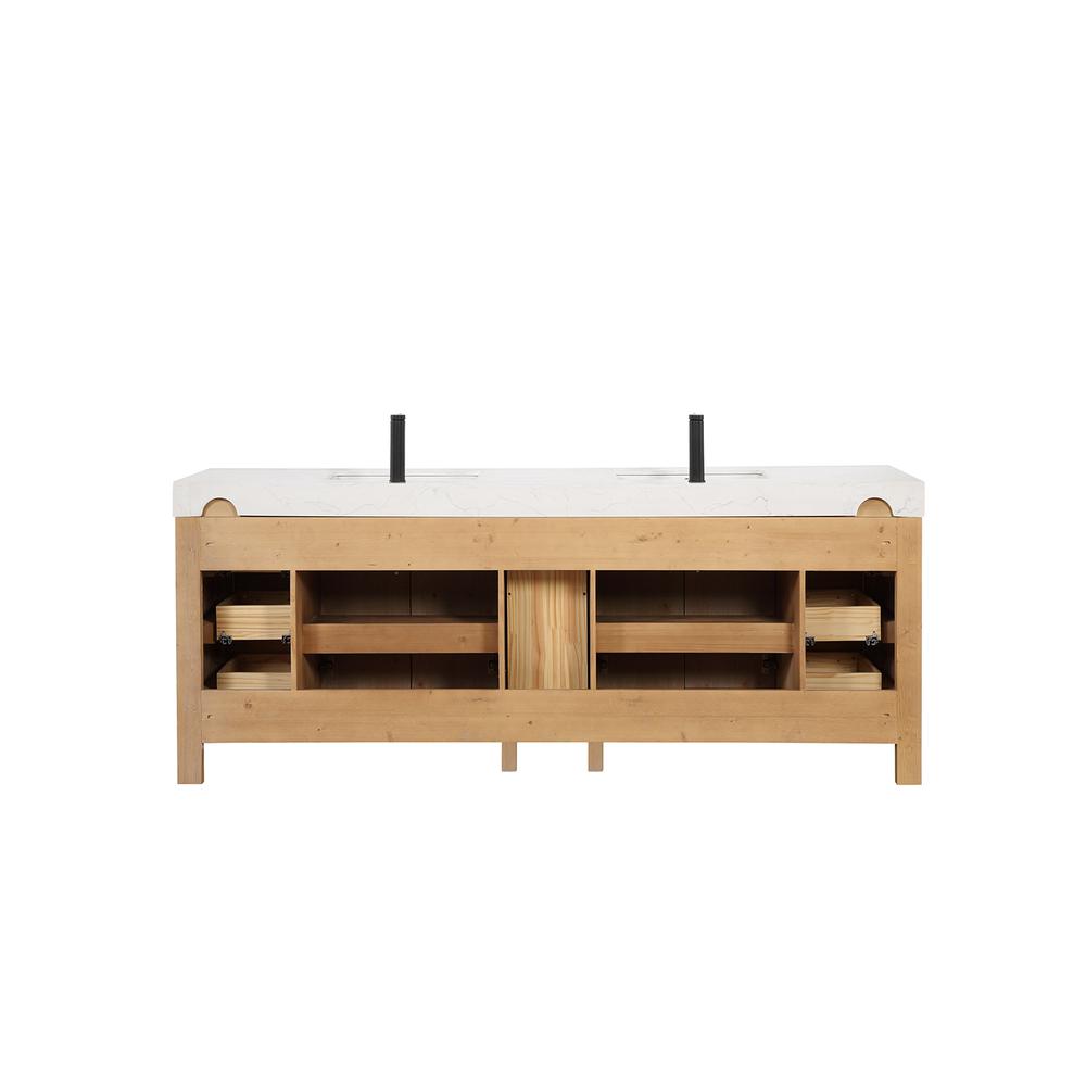 Free-standing Double Bathroom Vanity with Composite top and Mirror