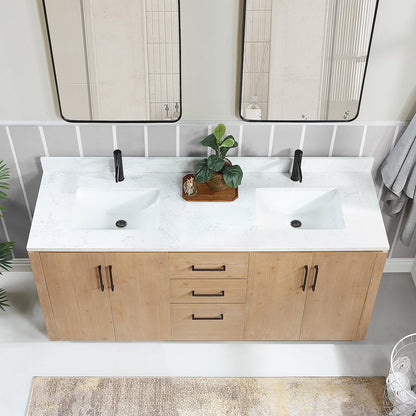 San 72" Free-standing Double Bath Vanity in Fir Wood Brown