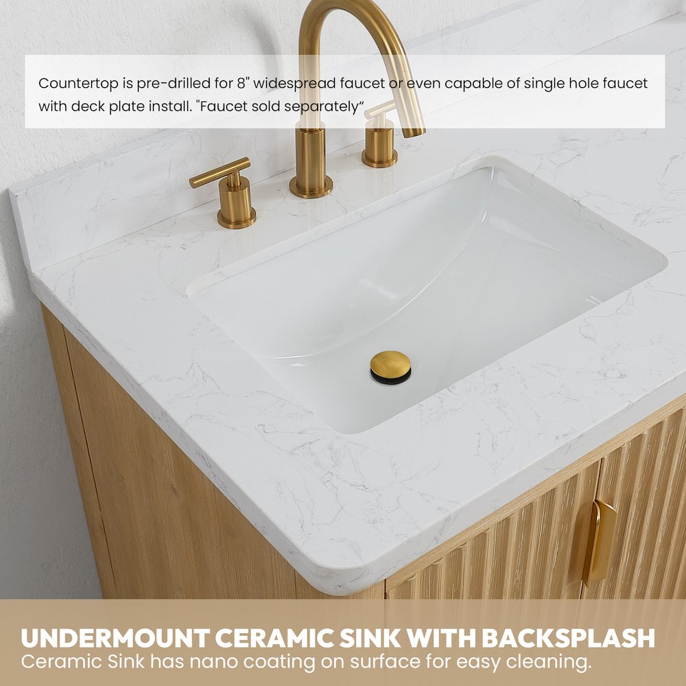 Cádiz 48in. Free-standing Single Bathroom Vanity in Washed Ash Grey