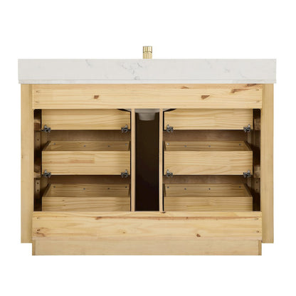 Porto 48" Free-standing Single Bath Vanity in Aged Dark Brown Oak