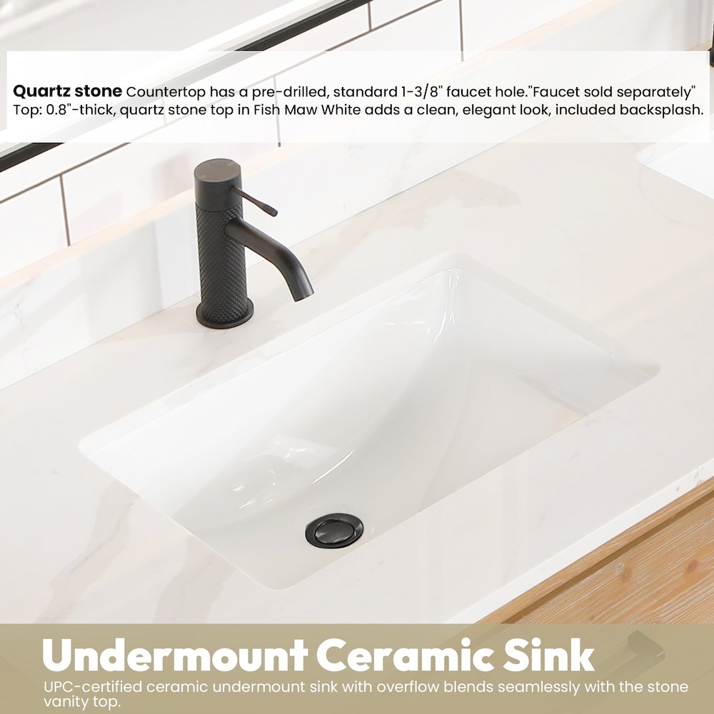 Cristo 60M" Floating Double Bath Vanity in Fir Wood Brown