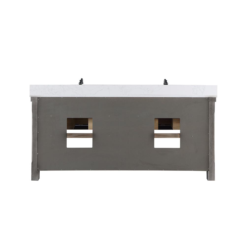 Double Bath Vanity with Composite Stone Top, White Farmhouse Basin