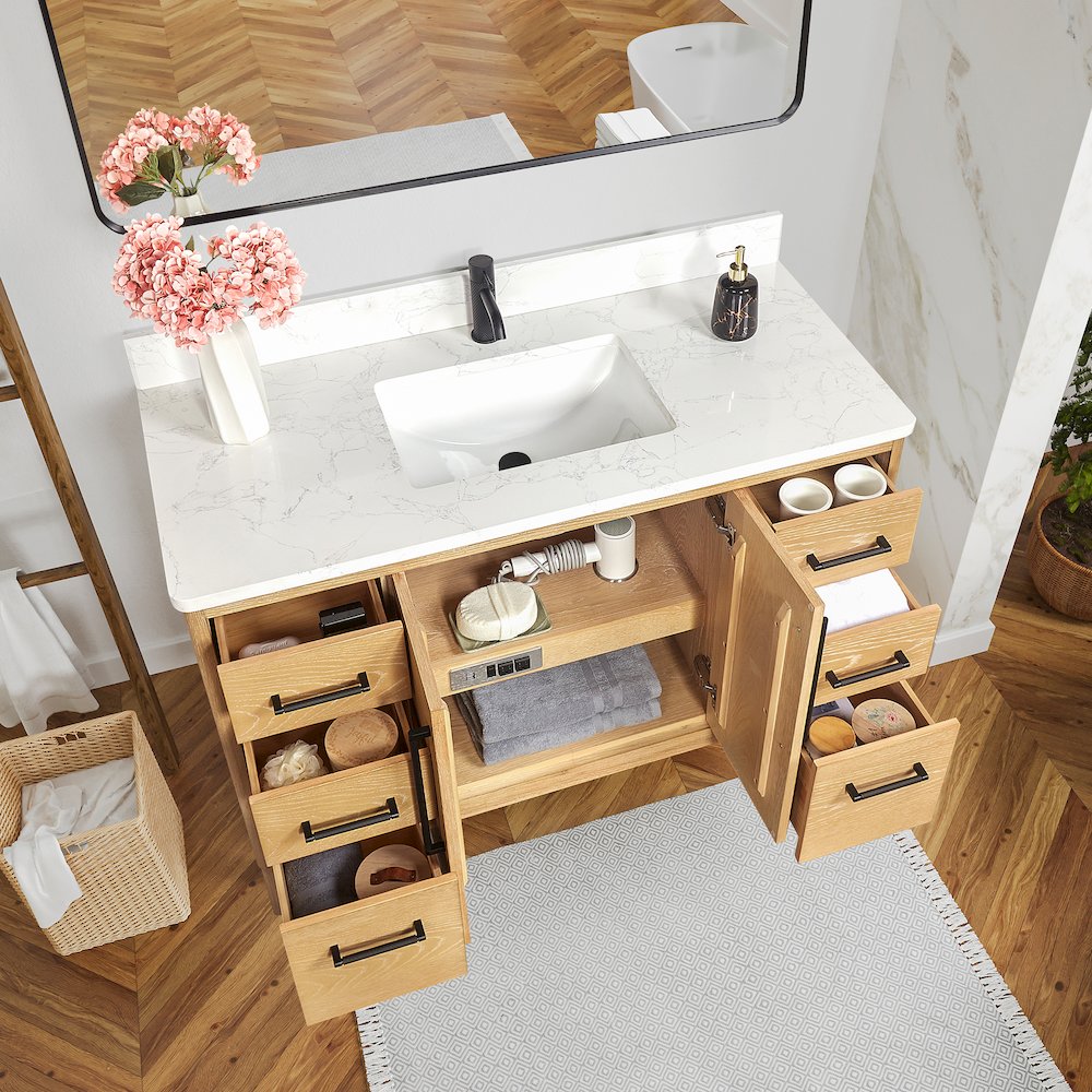 Gara 48" Free-standing Single Bath Vanity in Washed Ash Grey