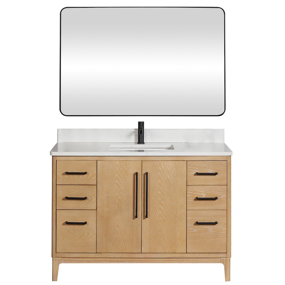 Gara 48" Free-standing Single Bath Vanity in Washed Ash Grey