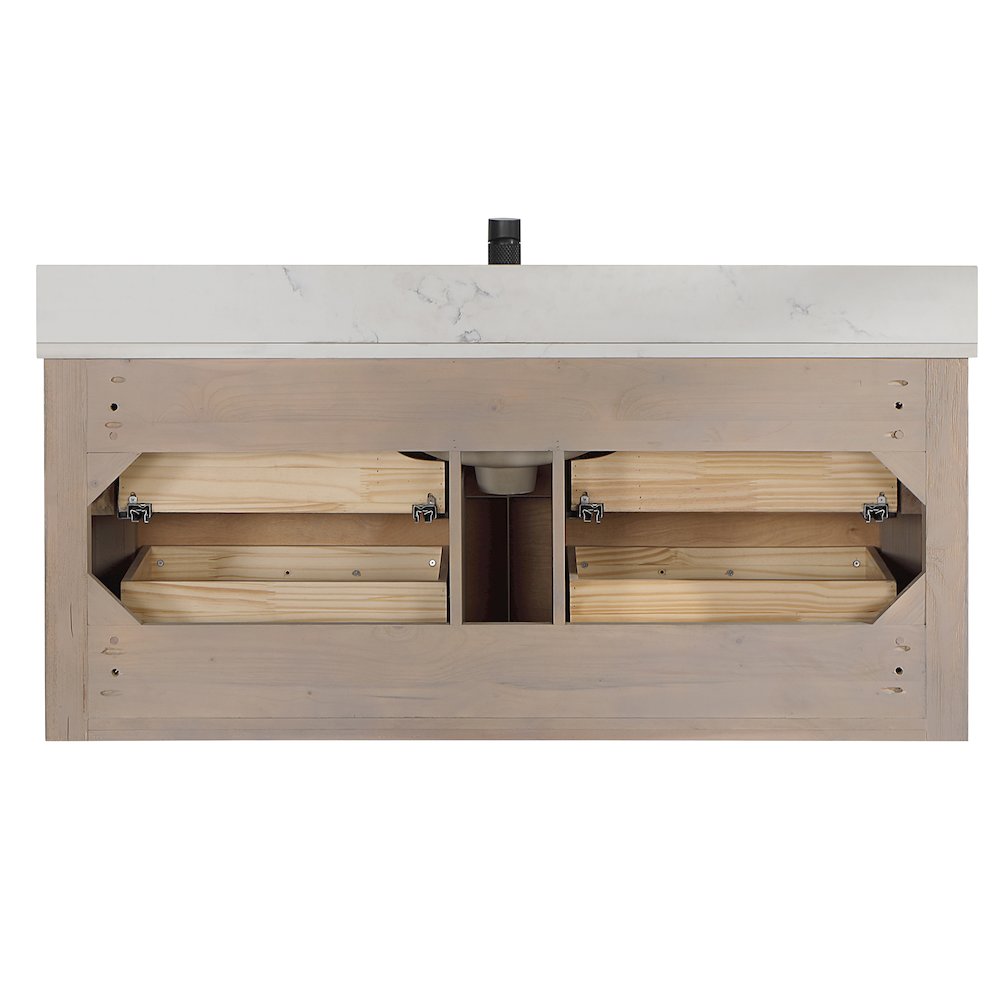 Cristo 48" Floating Single Bath Vanity in Fir Wood Brown