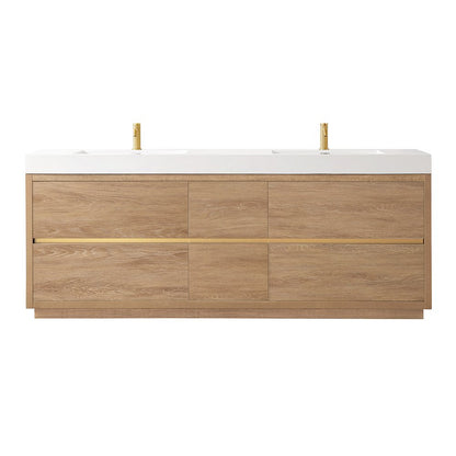 Huesca 84" Double Sink Bath Vanity in North American Oak