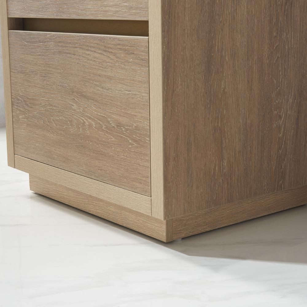 Single Sink Bath Vanity with Composite Integral Square Sink Top and Mirror