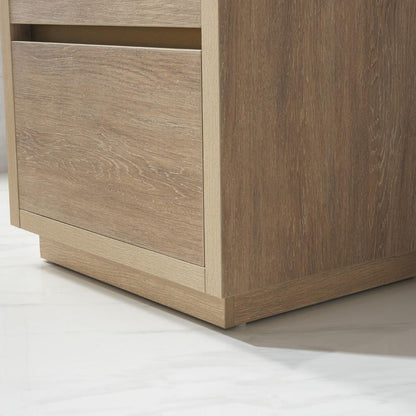 Single Sink Bath Vanity with Composite Integral Square Sink Top and Mirror