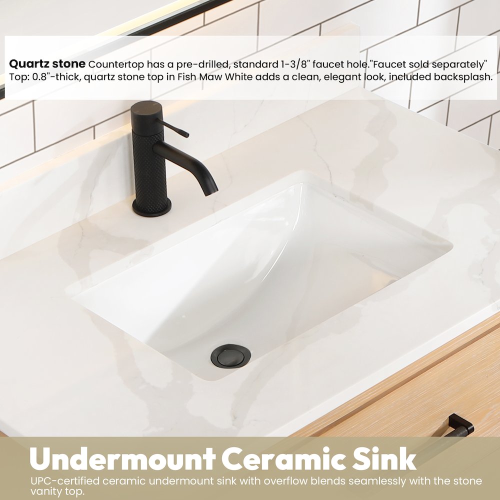 Cristo 36" Floating Single Bath Vanity in Fir Wood Brown