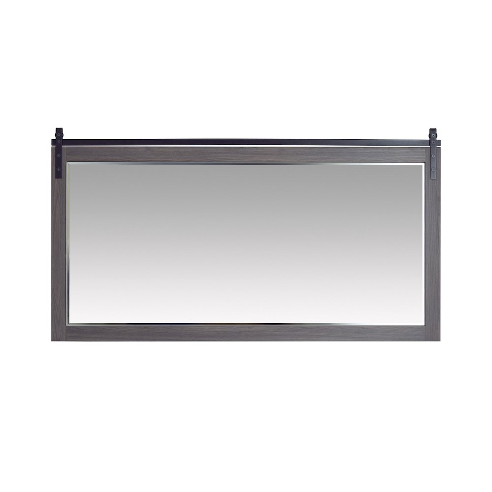 Cortes 72" Rectangular Bathroom Vanity Barndoor Wall Mount Mirror in Oak