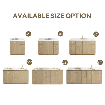 Oza 48" Free-standing Single Bath Vanity in Aged Natural Oak