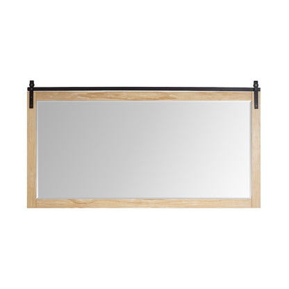 Cortes 72" Rectangular Bathroom Vanity Barndoor Wall Mount Mirror in Pine
