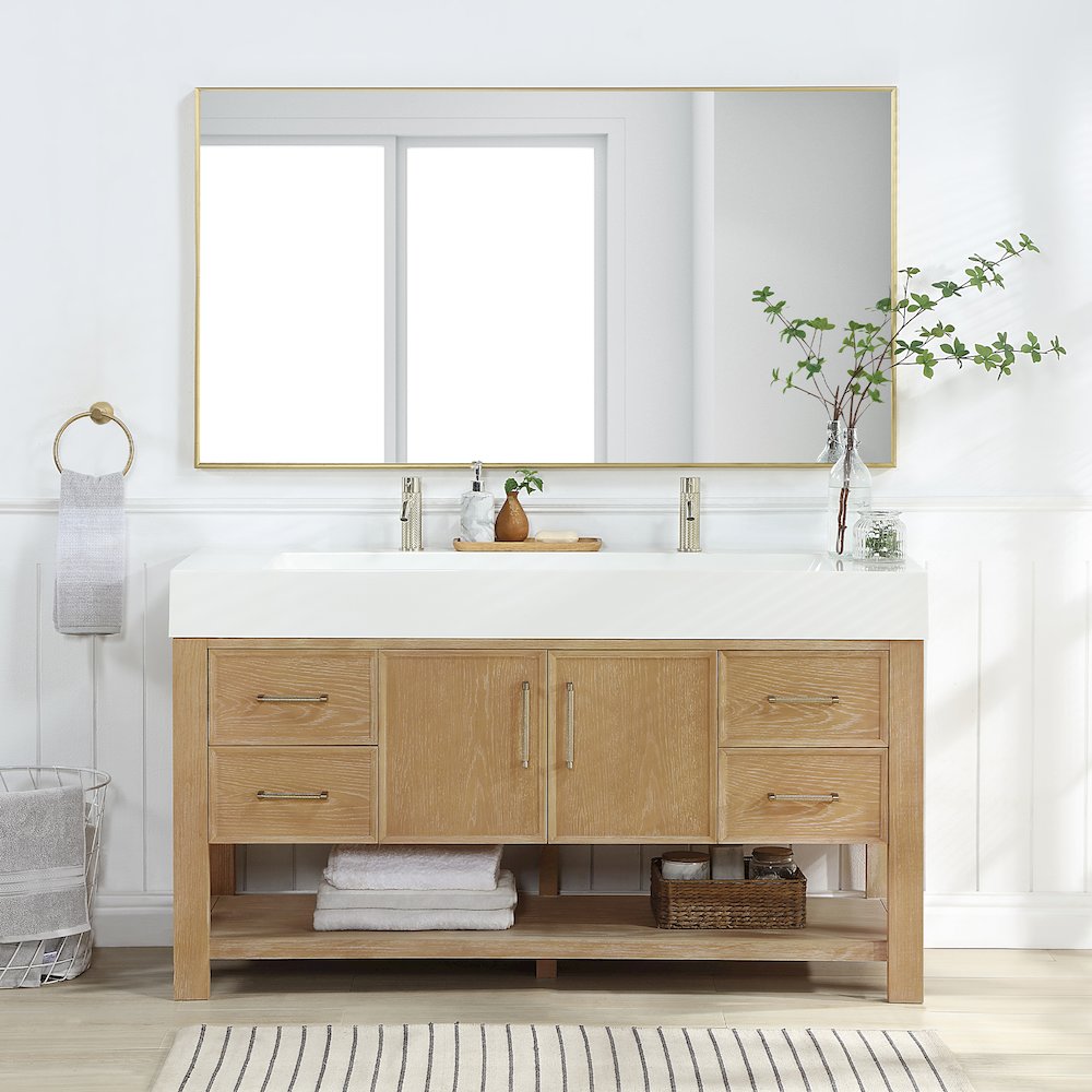 Vera 60" Free-standing Single Bath Vanity in Washed Ash Grey