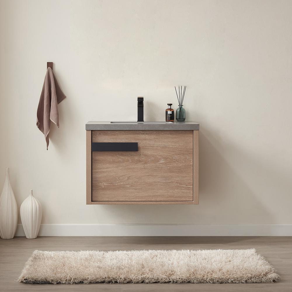 Carcastillo 30" Single Sink Bath Vanity with Grey Sintered Stone Top