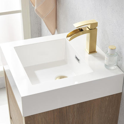 Single Sink Bath Vanity with White Composite Integral Square Sink Top