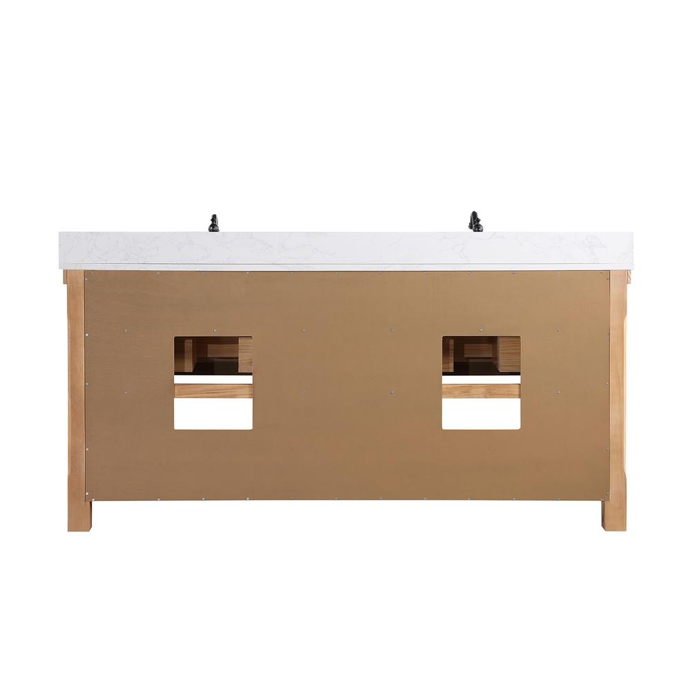Double Bath Vanity with Composite Stone Top, White Farmhouse Basin