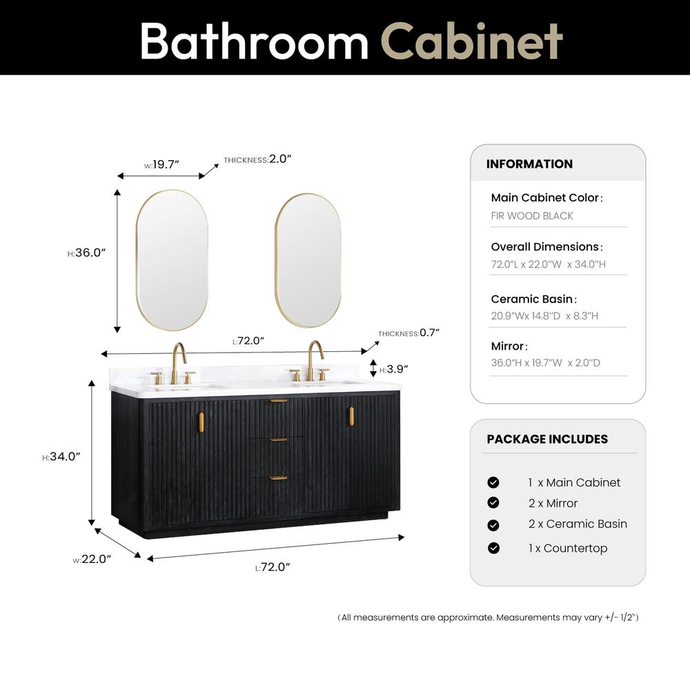 Free-standing Double Bathroom Vanity with Composite top and Mirror