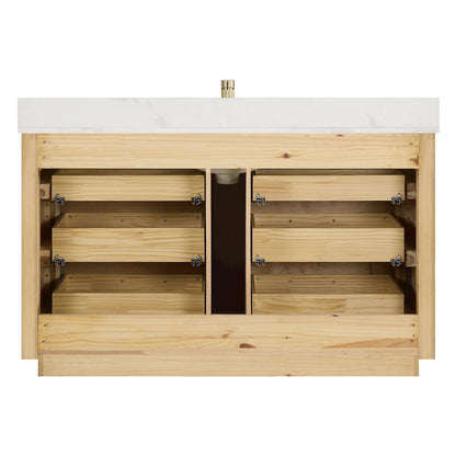 Porto 55" Free-standing Single Bath Vanity in Aged Dark Brown Oak