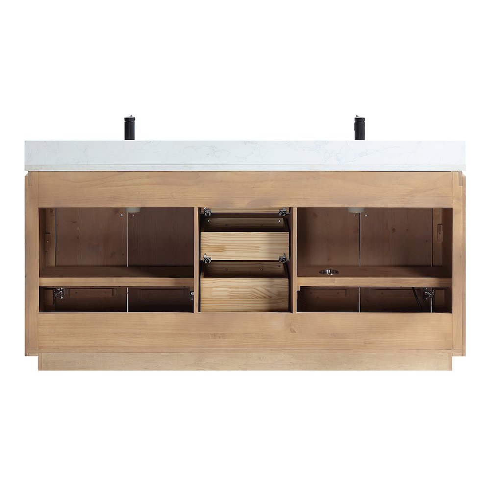 San 72" Free-standing Double Bath Vanity in Fir Wood Brown
