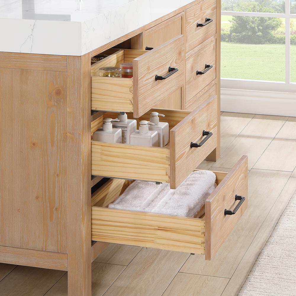 Free-standing Single Bathroom Vanity with Composite top in Lightning White
