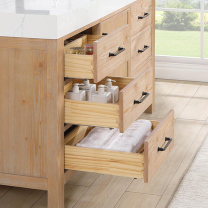 Free-standing Single Bathroom Vanity with Composite top in Lightning White