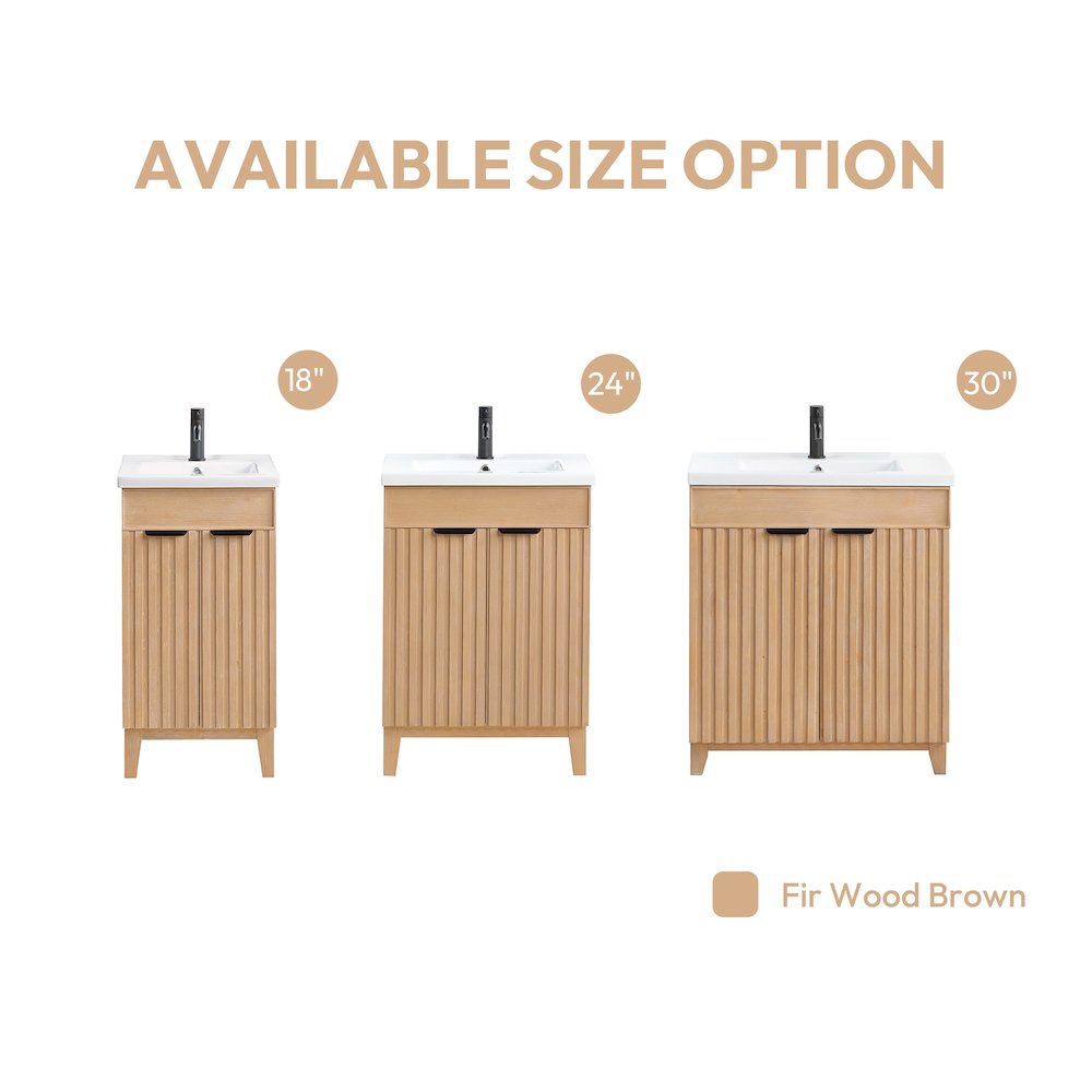 Palos 30" Free-standing Single Bath Vanity in Fir Wood Brown