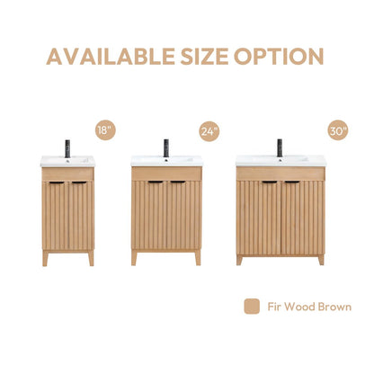 Palos 30" Free-standing Single Bath Vanity in Fir Wood Brown