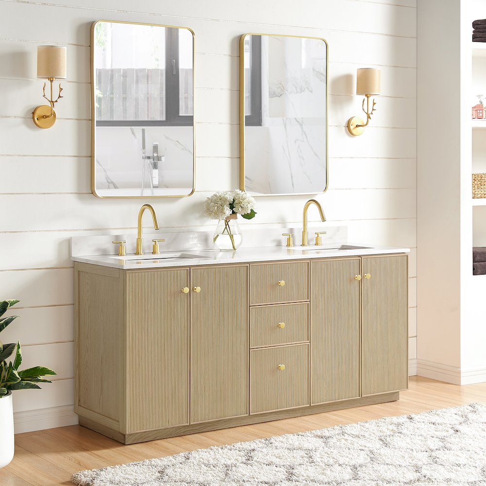 Oza 72" Free-standing Double Bath Vanity in Aged Natural Oak