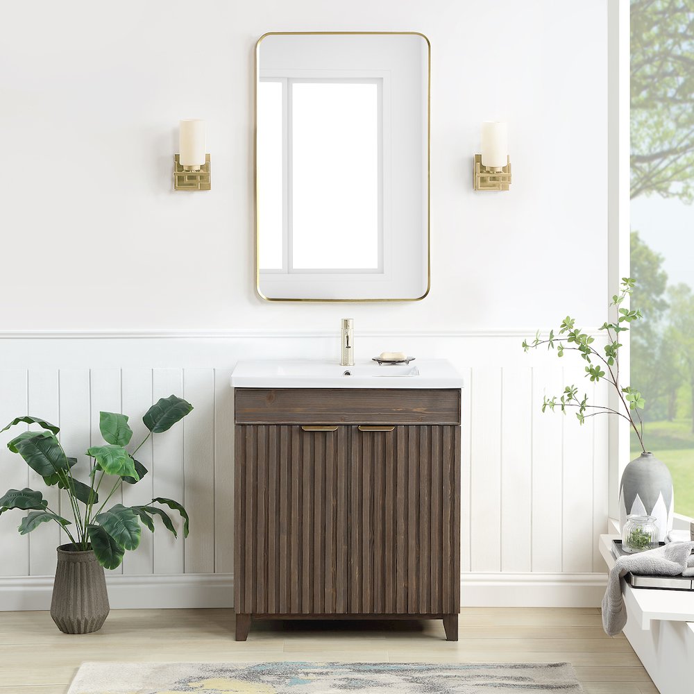 Palos 30" Free-standing Single Bath Vanity in Spruce Aged Brown