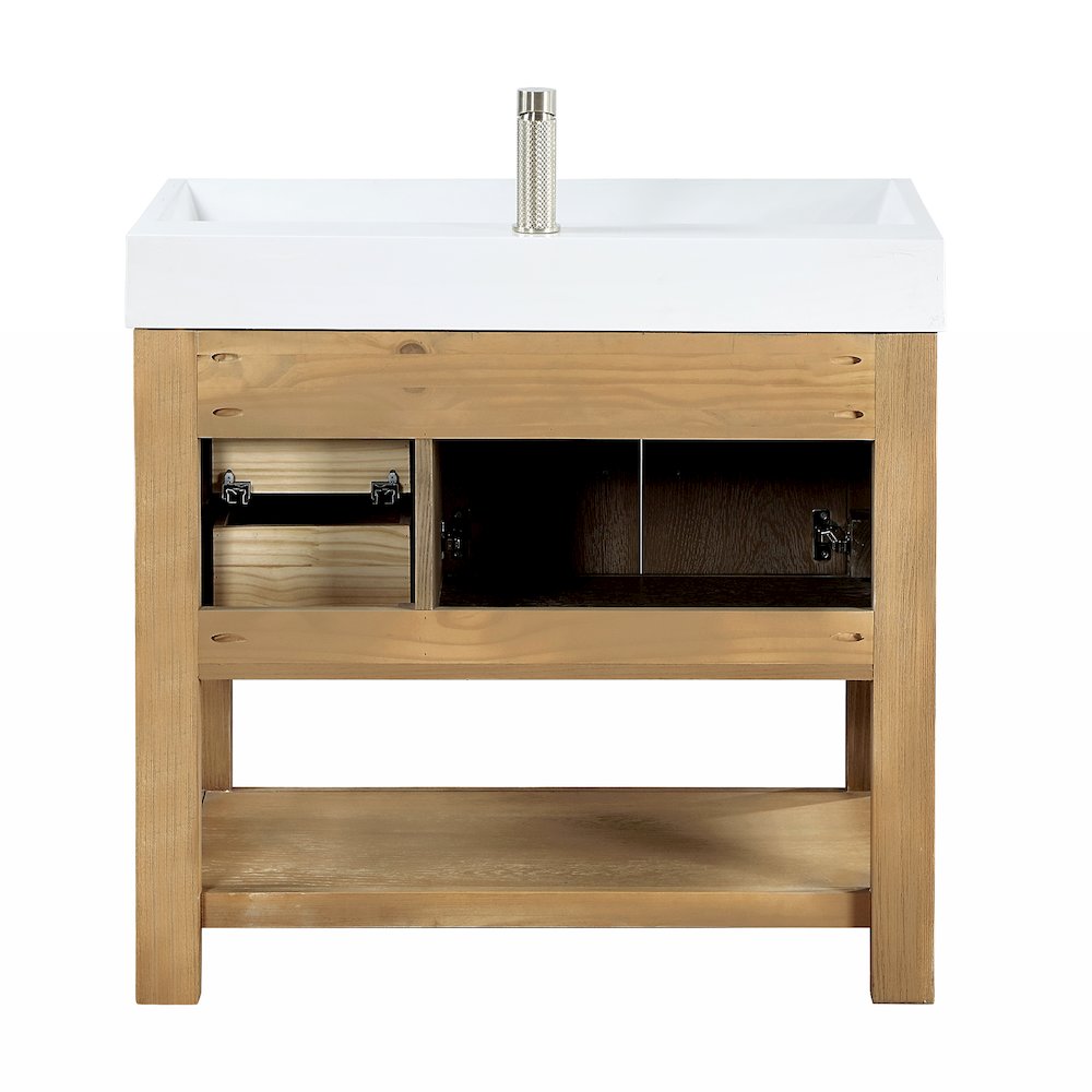 Vera 36" Free-standing Single Bath Vanity in Washed Ash Grey