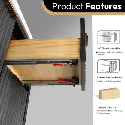 Free-standing Single Bathroom Vanity with Composite top and Mirror