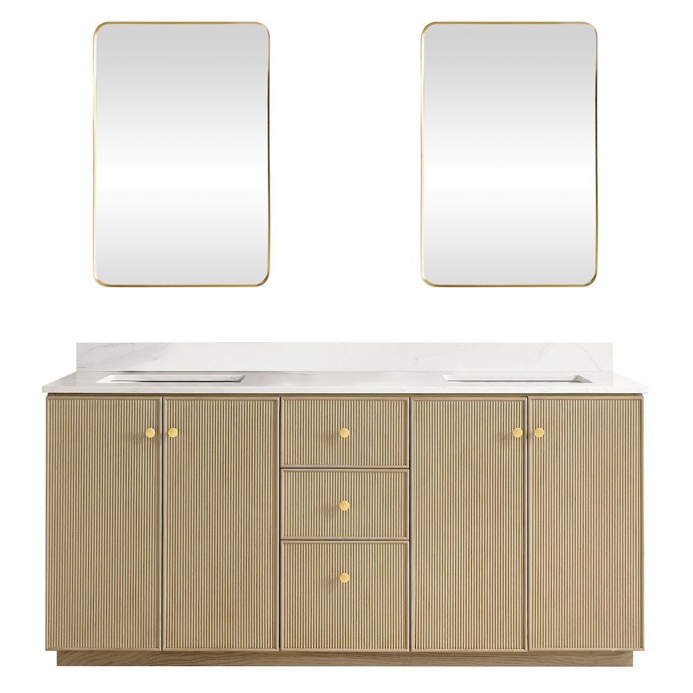 Oza 72" Free-standing Double Bath Vanity in Aged Natural Oak