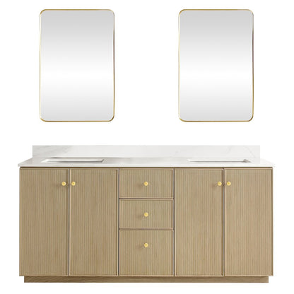 Oza 72" Free-standing Double Bath Vanity in Aged Natural Oak