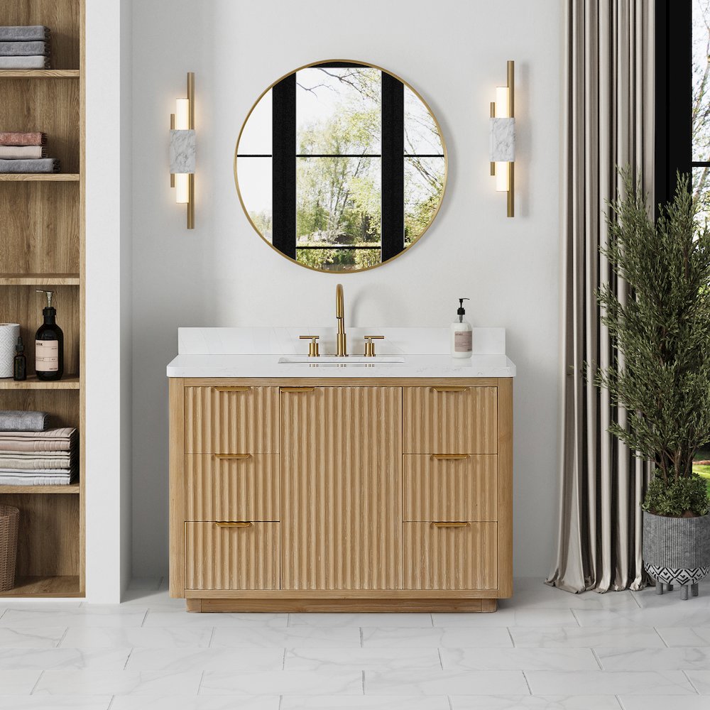 Cádiz 48in. Free-standing Single Bathroom Vanity in Washed Ash Grey