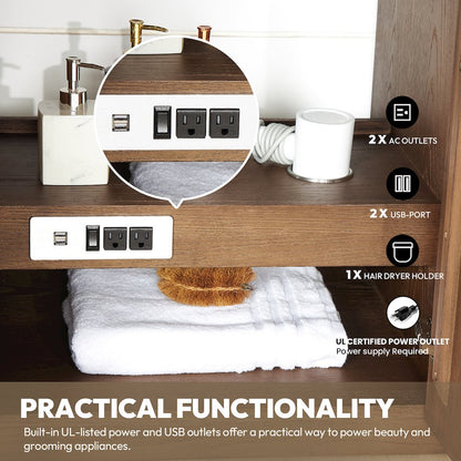 Oza 60" Free-standing Single Bath Vanity in Aged Dark Brown Oak