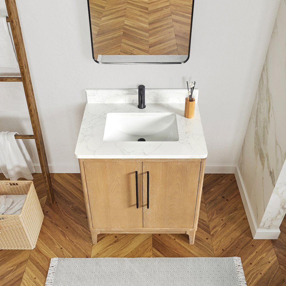 Gara 30" Free-standing Single Bath Vanity in Washed Ash Grey