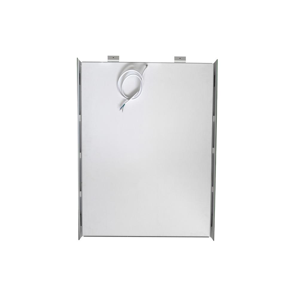 24" Rectangle Frameless Lighted Medicine Cabinet Wall Mounted Mirror