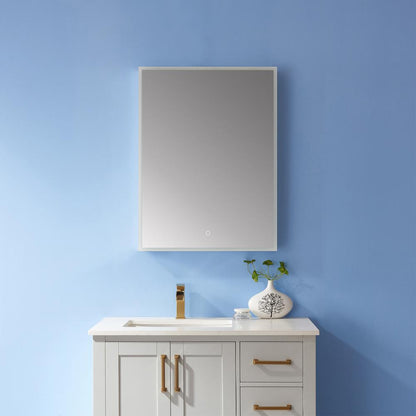 24" Rectangle Frameless Lighted Medicine Cabinet Wall Mounted Mirror