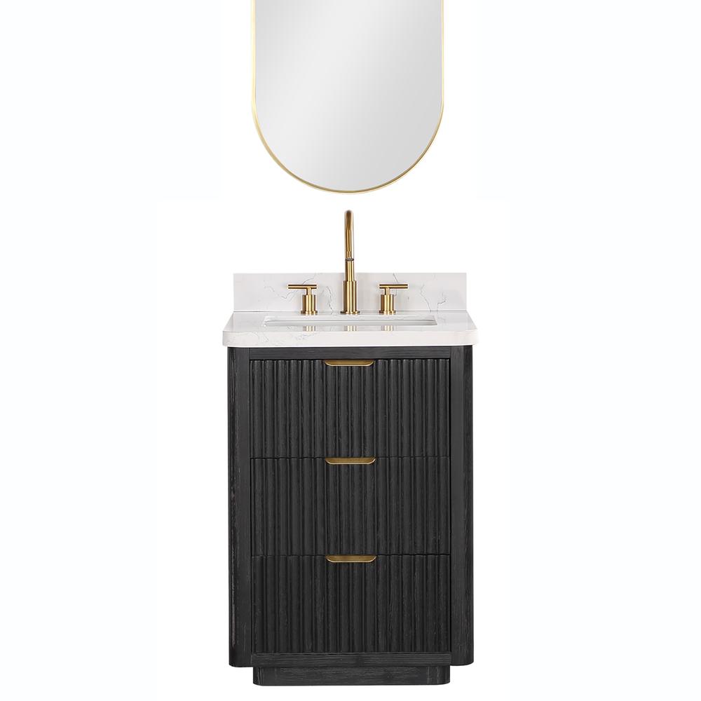 Free-standing Single Bathroom Vanity with Composite top and Mirror