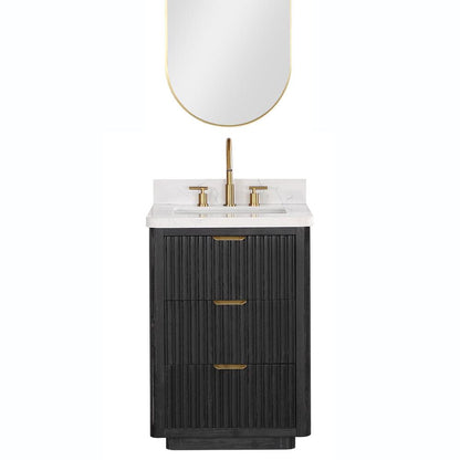Free-standing Single Bathroom Vanity with Composite top and Mirror