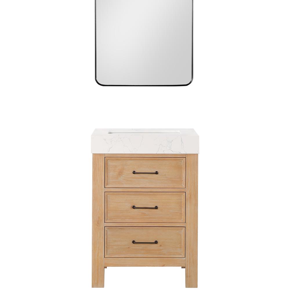 Free-standing Single Bathroom Vanity with Composite top and Mirror