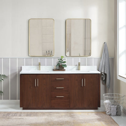 San 72" Free-standing Double Bath Vanity in Natural Walnut