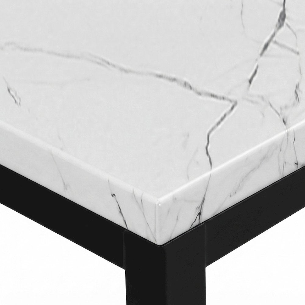 Modern Faux Marble Dining Table – Off-White Kitchen & Dining Room Tables