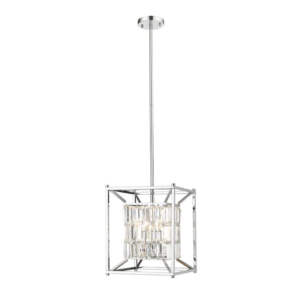 Chandelier Chrome Metal & Crystal